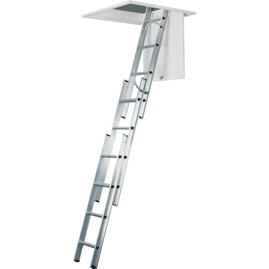 Werner 3-Section Aluminium Loft Ladder & Handrail