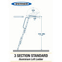 Werner 3-Section Aluminium Loft Ladder & Handrail