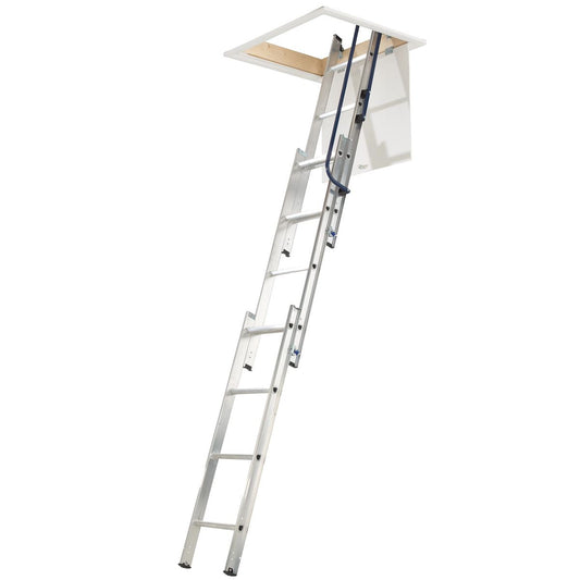 Werner 3-Section Aluminium Loft Ladder & Handrail - Easy Stow
