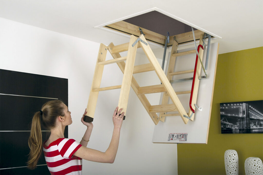 Fakro LWK Komfort 3-Section Wooden Loft Ladder